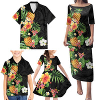 Hawaii Pineapple Tropical Family Matching Puletasi and Hawaiian Shirt Colorful Hibiscus Plumeria LT01 - Polynesian Pride