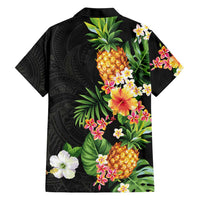 Hawaii Pineapple Tropical Family Matching Short Sleeve Bodycon Dress and Hawaiian Shirt Colorful Hibiscus Plumeria LT01 - Polynesian Pride