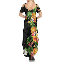 Hawaii Pineapple Tropical Family Matching Summer Maxi Dress and Hawaiian Shirt Colorful Hibiscus Plumeria LT01 - Polynesian Pride