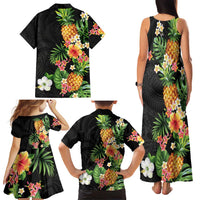 Hawaii Pineapple Tropical Family Matching Tank Maxi Dress and Hawaiian Shirt Colorful Hibiscus Plumeria LT01 - Polynesian Pride