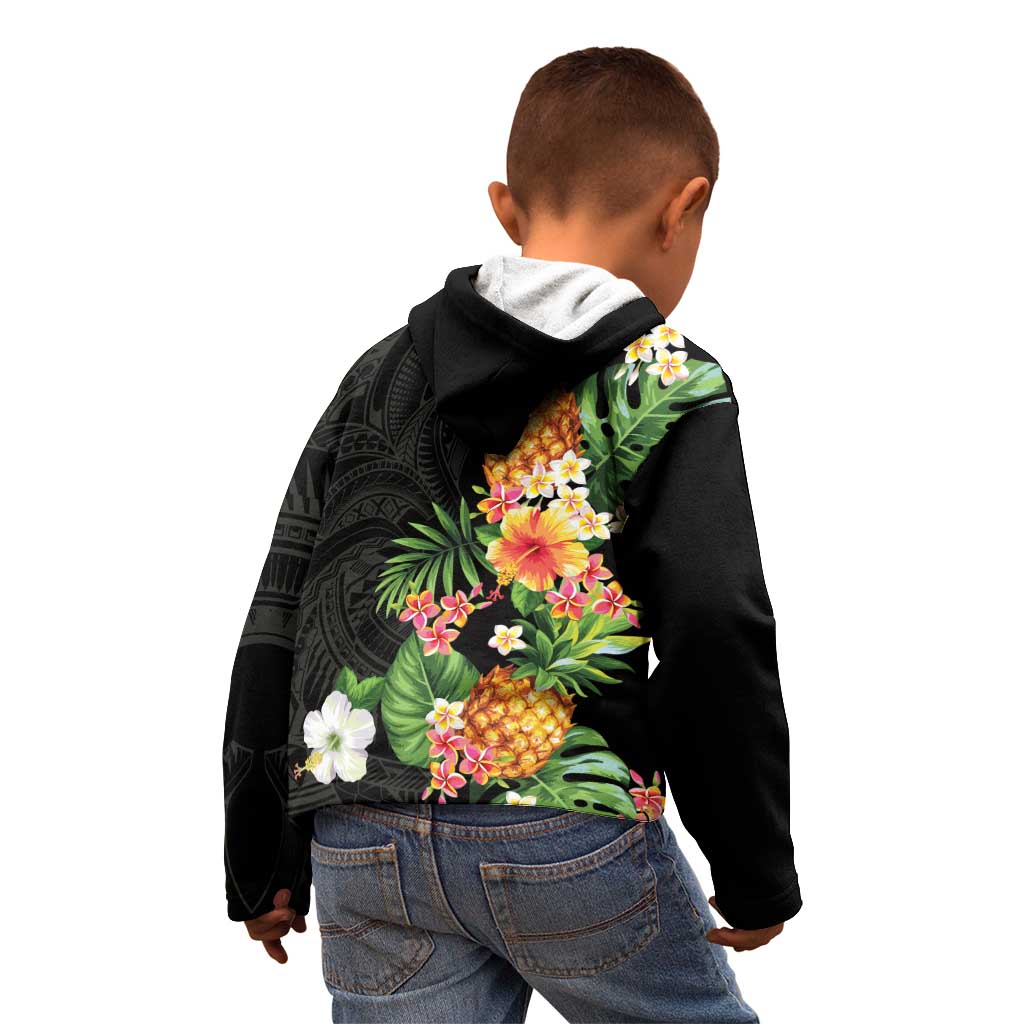 Hawaii Pineapple Tropical Kid Hoodie Colorful Hibiscus Plumeria