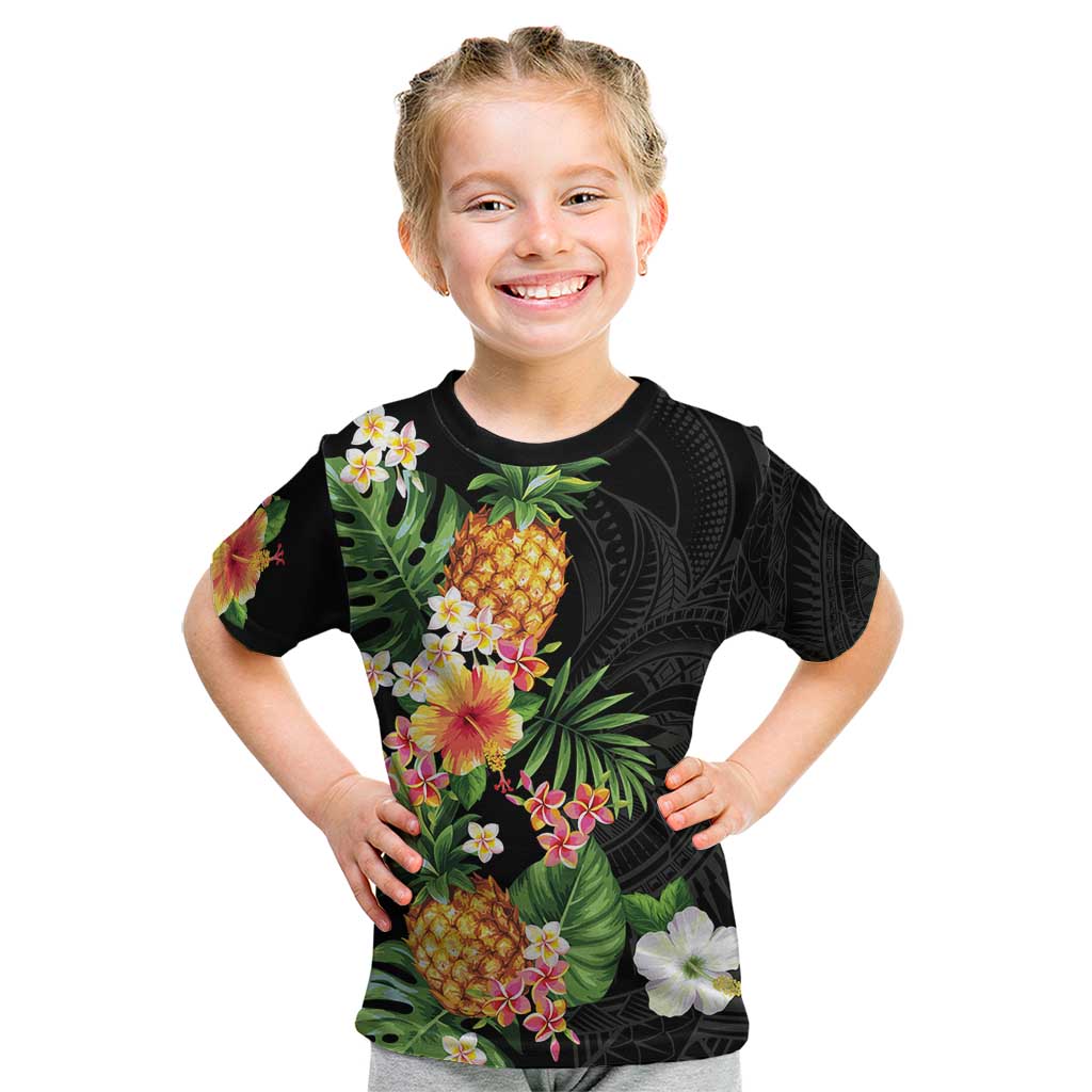 Hawaii Pineapple Tropical Kid T Shirt Colorful Hibiscus Plumeria