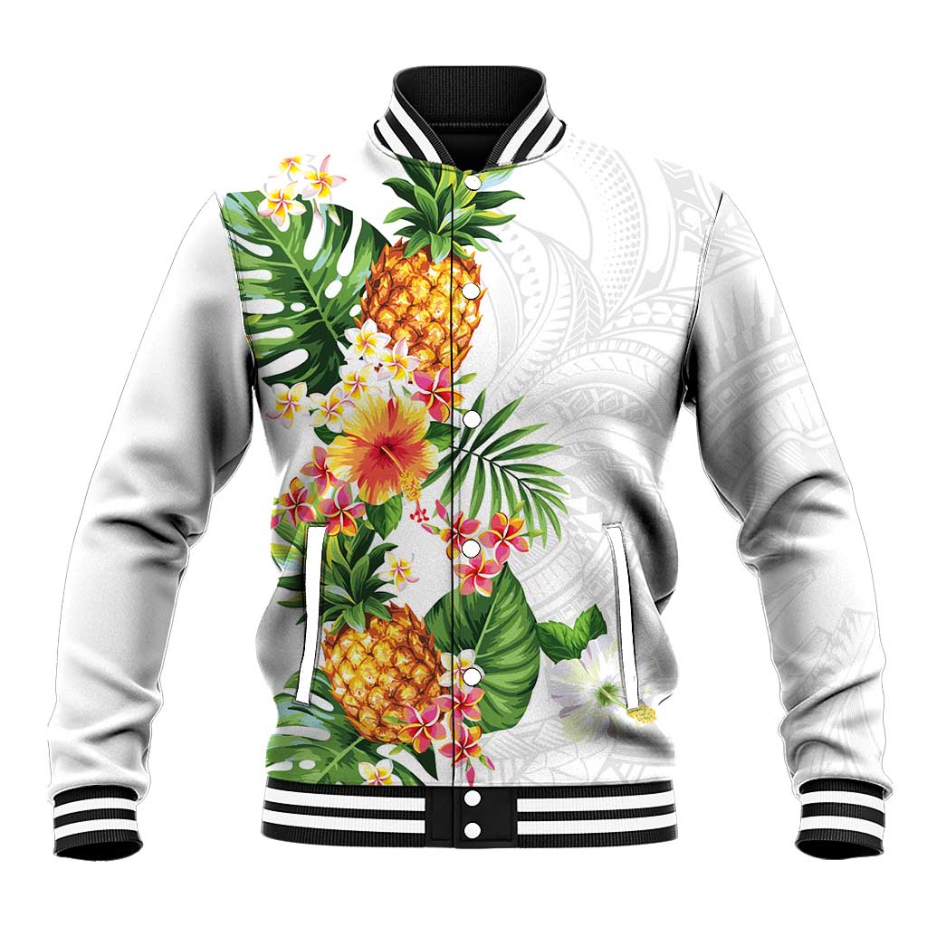 Hawaii Pineapple Tropical Baseball Jacket Luminous Hibiscus Plumeria
