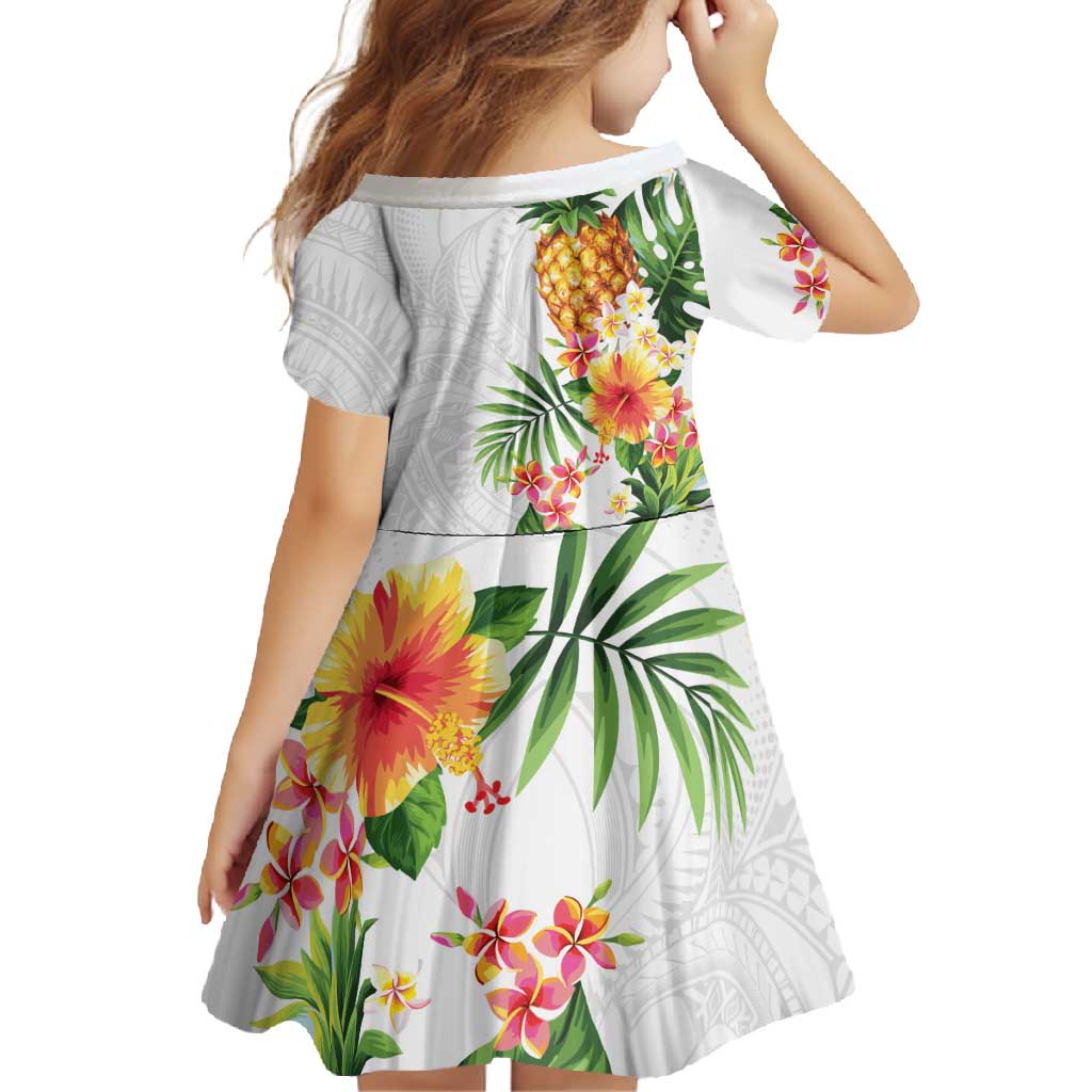 Hawaii Pineapple Tropical Family Matching Mermaid Dress and Hawaiian Shirt Luminous Hibiscus Plumeria LT01 - Polynesian Pride