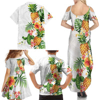 Hawaii Pineapple Tropical Family Matching Summer Maxi Dress and Hawaiian Shirt Luminous Hibiscus Plumeria LT01 - Polynesian Pride