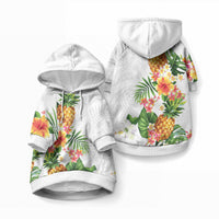 Hawaii Pineapple Tropical Pet Hoodie Luminous Hibiscus Plumeria LT01 Pullover White - Polynesian Pride