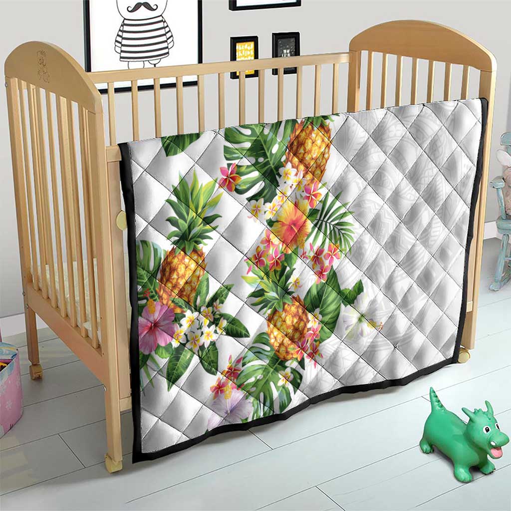 Hawaii Pineapple Tropical Quilt Luminous Hibiscus Plumeria
