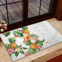 Hawaii Pineapple Tropical Rubber Doormat Luminous Hibiscus Plumeria