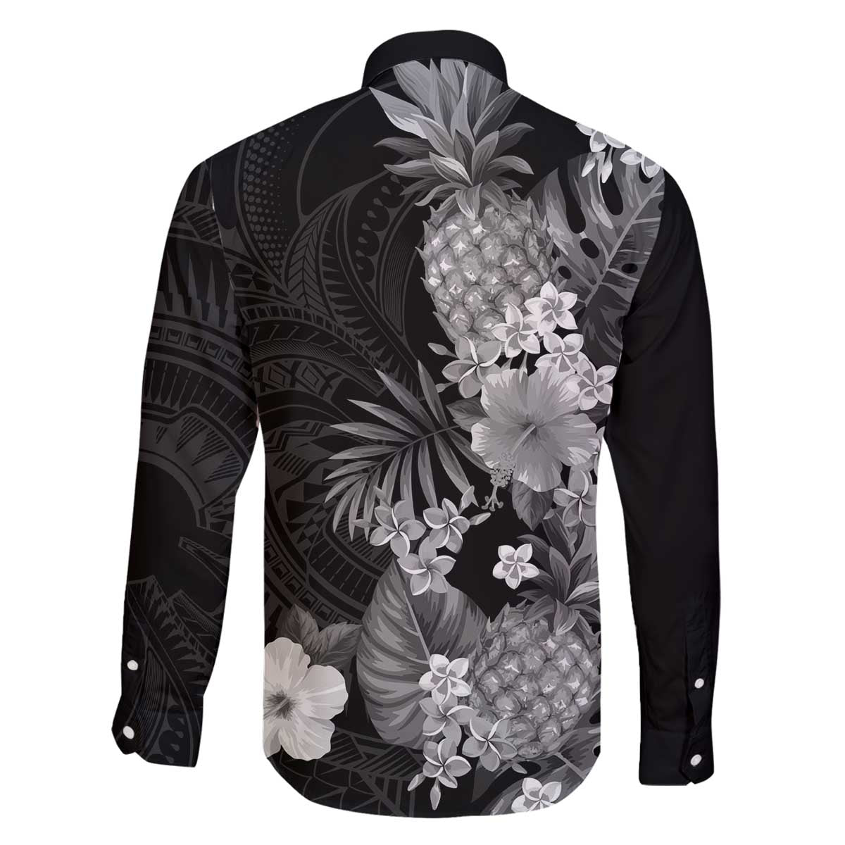 Hawaii Pineapple Tropical Family Matching Off The Shoulder Long Sleeve Dress and Hawaiian Shirt Neutral Hibiscus Plumeria LT01 - Polynesian Pride