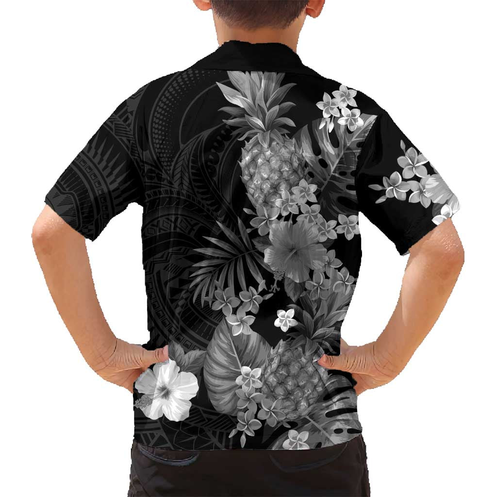 Hawaii Pineapple Tropical Family Matching Summer Maxi Dress and Hawaiian Shirt Neutral Hibiscus Plumeria LT01 - Polynesian Pride