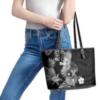 Hawaii Pineapple Tropical Leather Tote Bag Neutral Hibiscus Plumeria