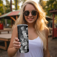 Hawaii Pineapple Tropical Skinny Tumbler Neutral Hibiscus Plumeria