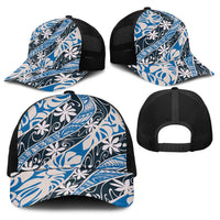Ninamu Tahiti Tiare Monstera Baseball Net Cap Polynesian Pattern Curve Style - Polynesian Pride