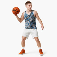 Ninamu Tahiti Tiare Monstera Basketball Jersey Polynesian Pattern Curve Style - Polynesian Pride