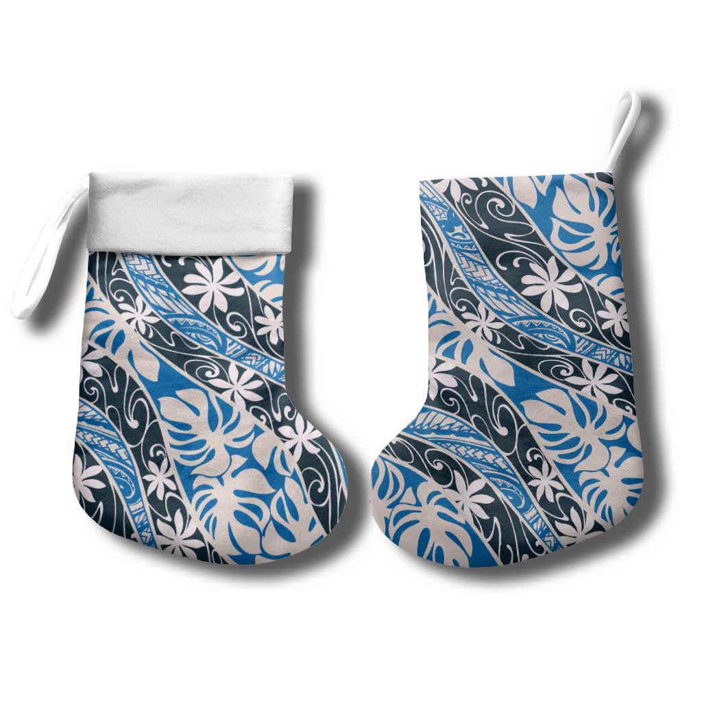 Ninamu Tahiti Tiare Monstera Christmas Stocking Polynesian Pattern Curve Style - Polynesian Pride