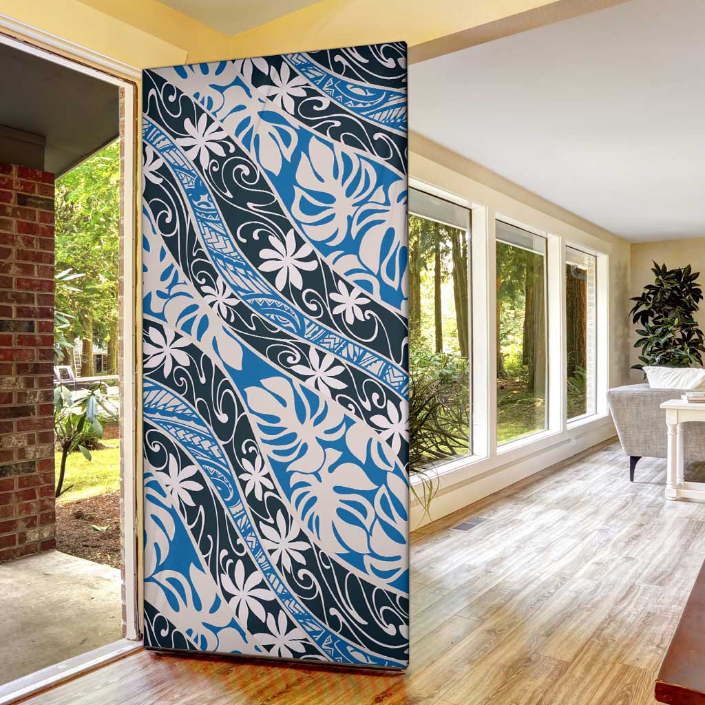 Ninamu Tahiti Tiare Monstera Door Cover Polynesian Pattern Curve Style - Polynesian Pride