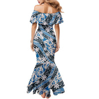 Ninamu Tahiti Tiare Monstera Family Matching Mermaid Dress and Hawaiian Shirt Polynesian Pattern Curve Style LT01 - Polynesian Pride