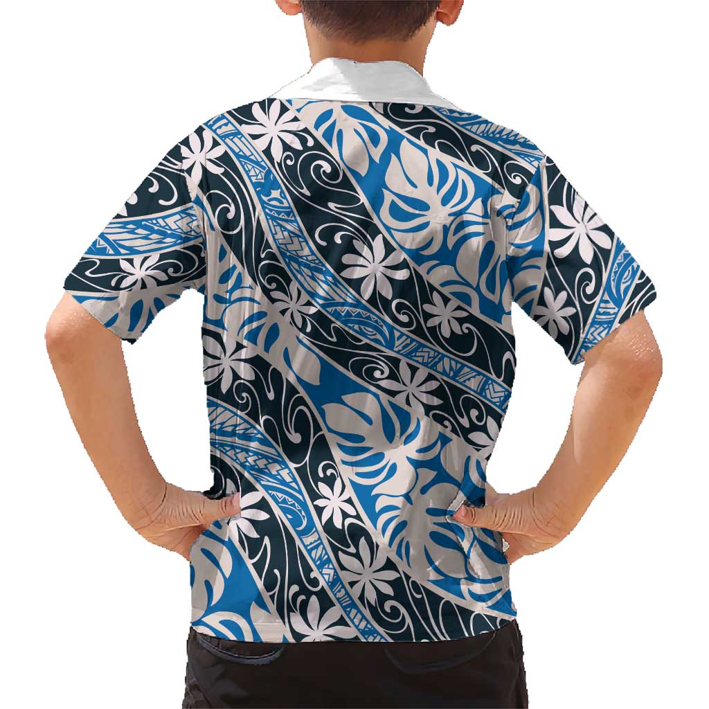 Ninamu Tahiti Tiare Monstera Family Matching Off The Shoulder Long Sleeve Dress and Hawaiian Shirt Polynesian Pattern Curve Style LT01 - Polynesian Pride