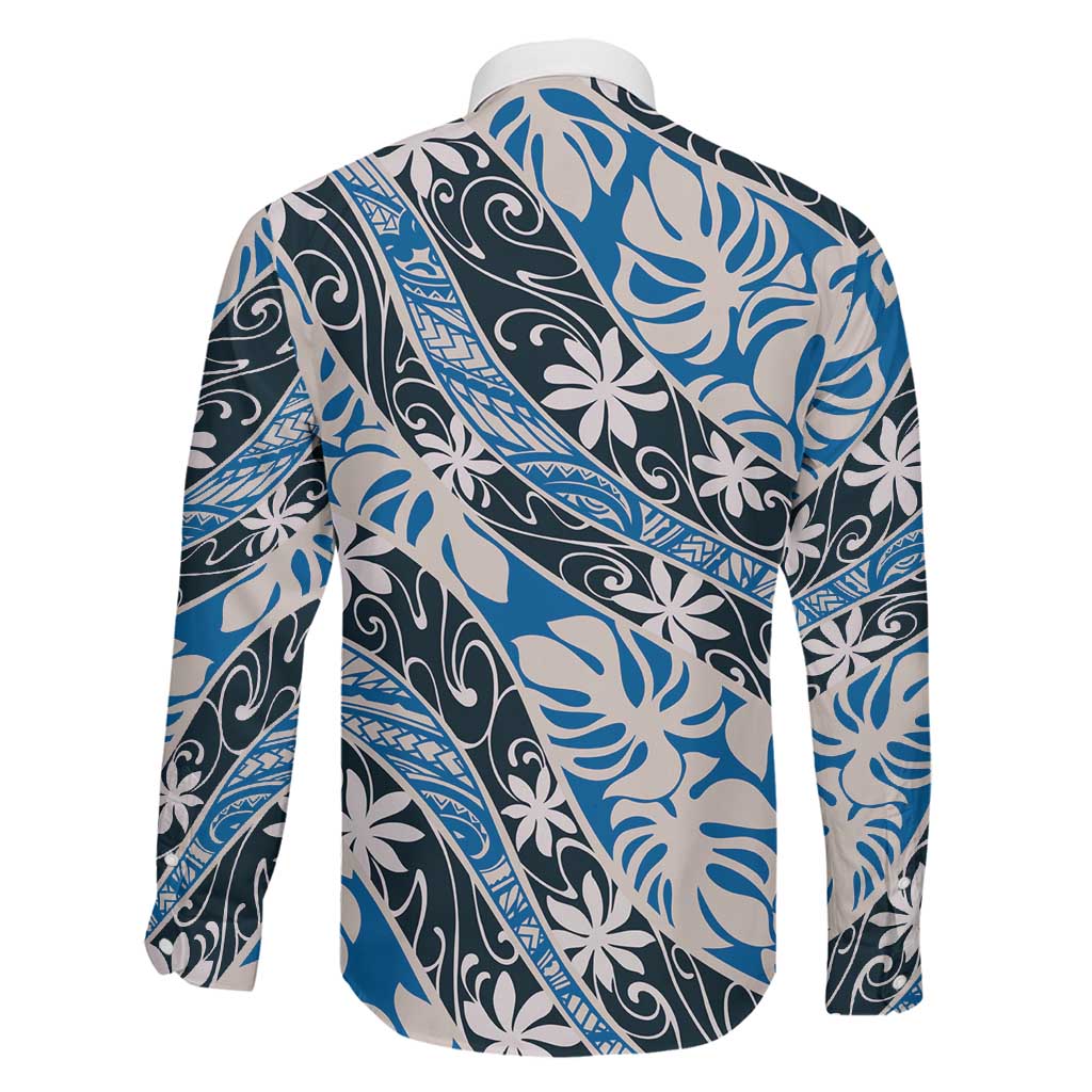 Ninamu Tahiti Tiare Monstera Family Matching Off Shoulder Short Dress and Hawaiian Shirt Polynesian Pattern Curve Style - Polynesian Pride