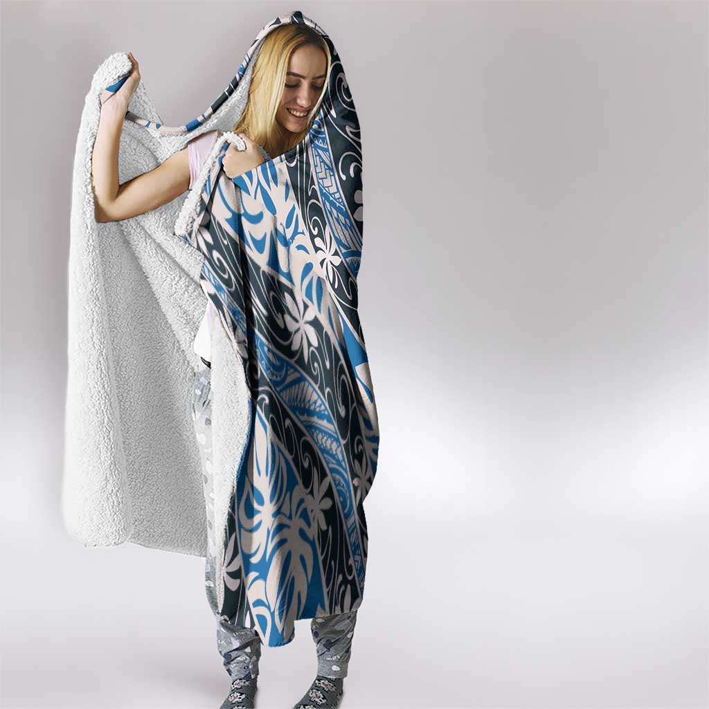 Ninamu Tahiti Tiare Monstera Hooded Blanket Polynesian Pattern Curve Style - Polynesian Pride