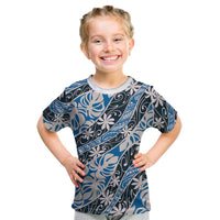 Ninamu Tahiti Tiare Monstera Kid T Shirt Polynesian Pattern Curve Style - Polynesian Pride