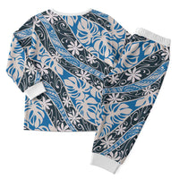 Ninamu Tahiti Tiare Monstera Christmas Pajama Set Polynesian Pattern Curve Style - Polynesian Pride