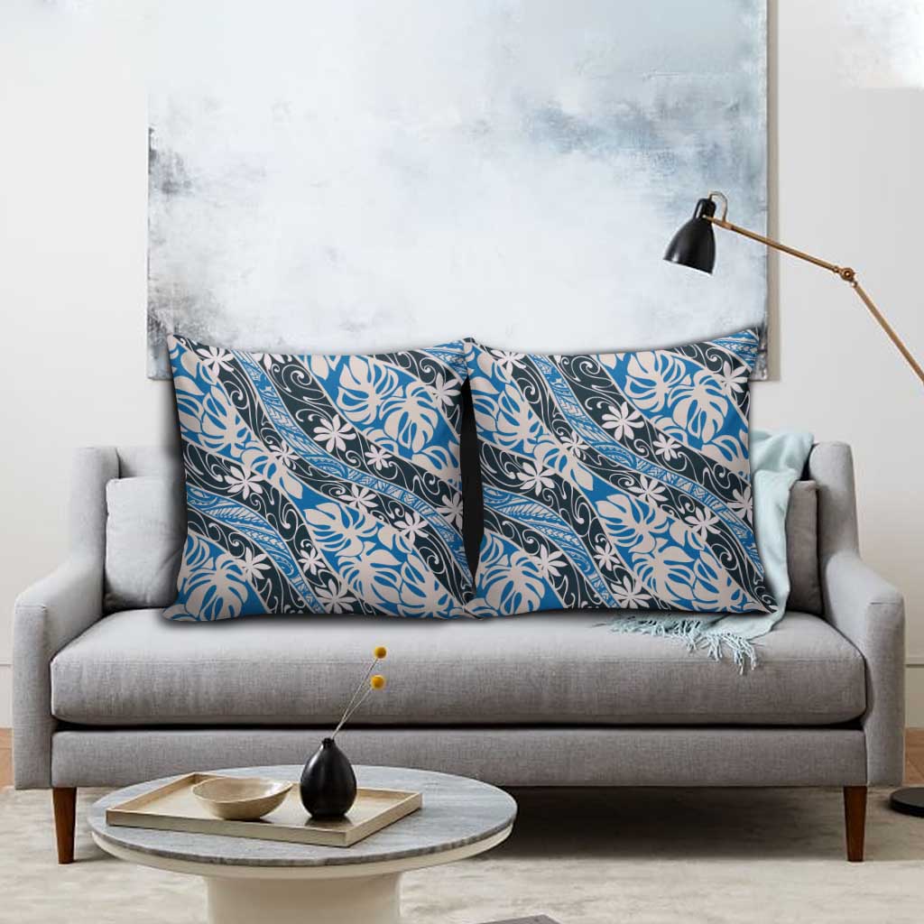 Ninamu Tahiti Tiare Monstera Pillow Cover Polynesian Pattern Curve Style - Polynesian Pride