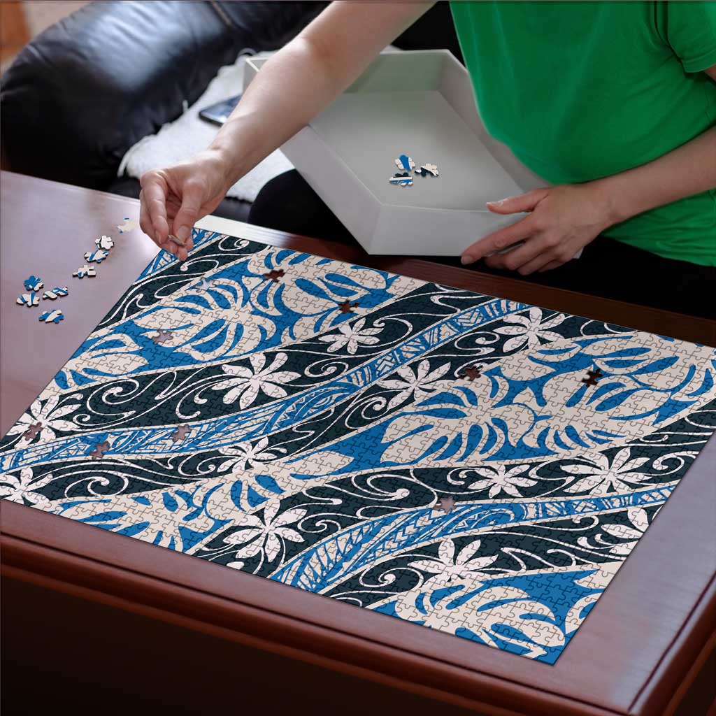 Ninamu Tahiti Tiare Monstera Puzzle Polynesian Pattern Curve Style - Polynesian Pride