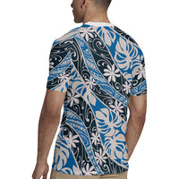 Ninamu Tahiti Tiare Monstera Rugby Jersey Polynesian Pattern Curve Style - Polynesian Pride