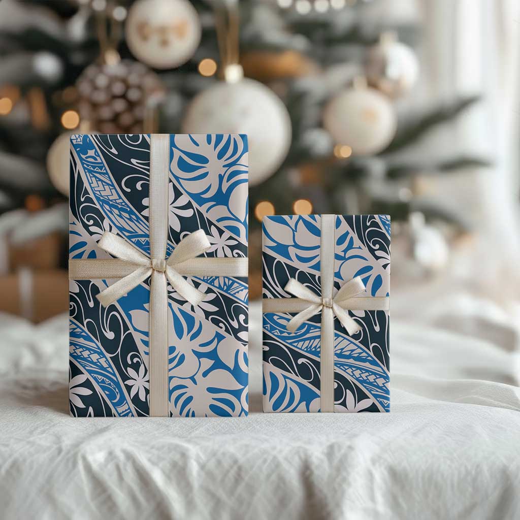Ninamu Tahiti Tiare Monstera Wrapping Paper Polynesian Pattern Curve Style LT01 - Polynesian Pride
