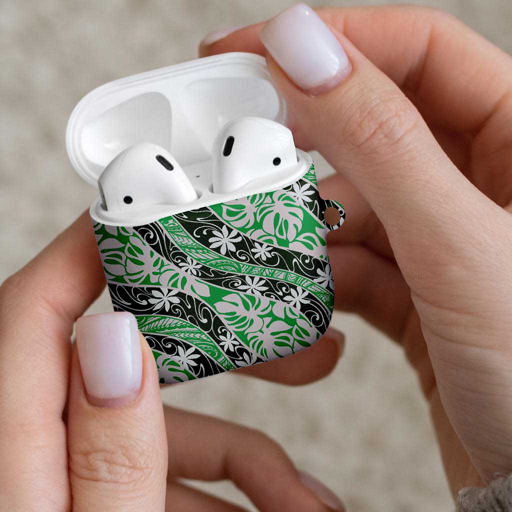 Matie Tahiti Tiare Monstera AirPods Case Polynesian Pattern Curve Style - Polynesian Pride