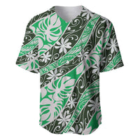 Matie Tahiti Tiare Monstera Baseball Jersey Polynesian Pattern Curve Style - Polynesian Pride