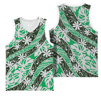 Matie Tahiti Tiare Monstera Basketball Jersey Polynesian Pattern Curve Style LT01 - Polynesian Pride