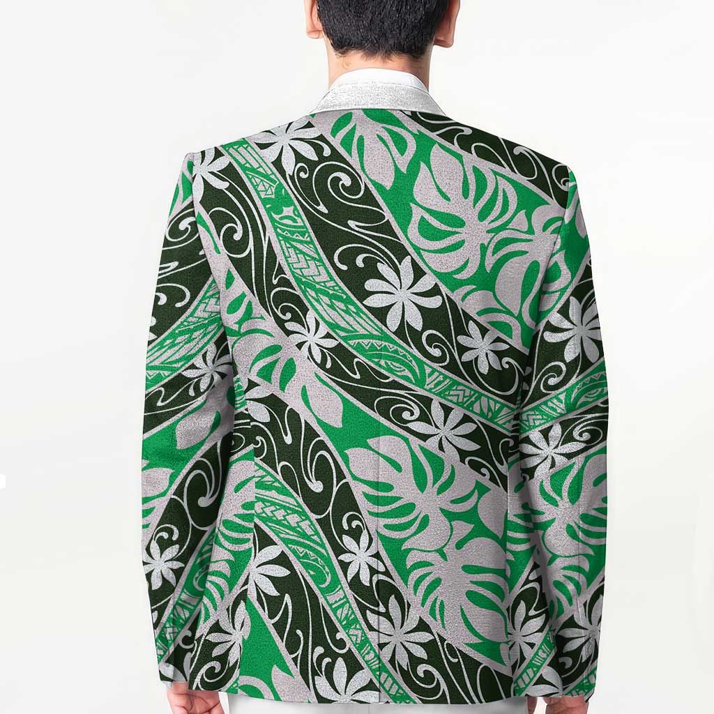 Matie Tahiti Tiare Monstera Blazer Polynesian Pattern Curve Style LT01 - Polynesian Pride