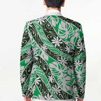 Matie Tahiti Tiare Monstera Blazer Polynesian Pattern Curve Style LT01 - Polynesian Pride