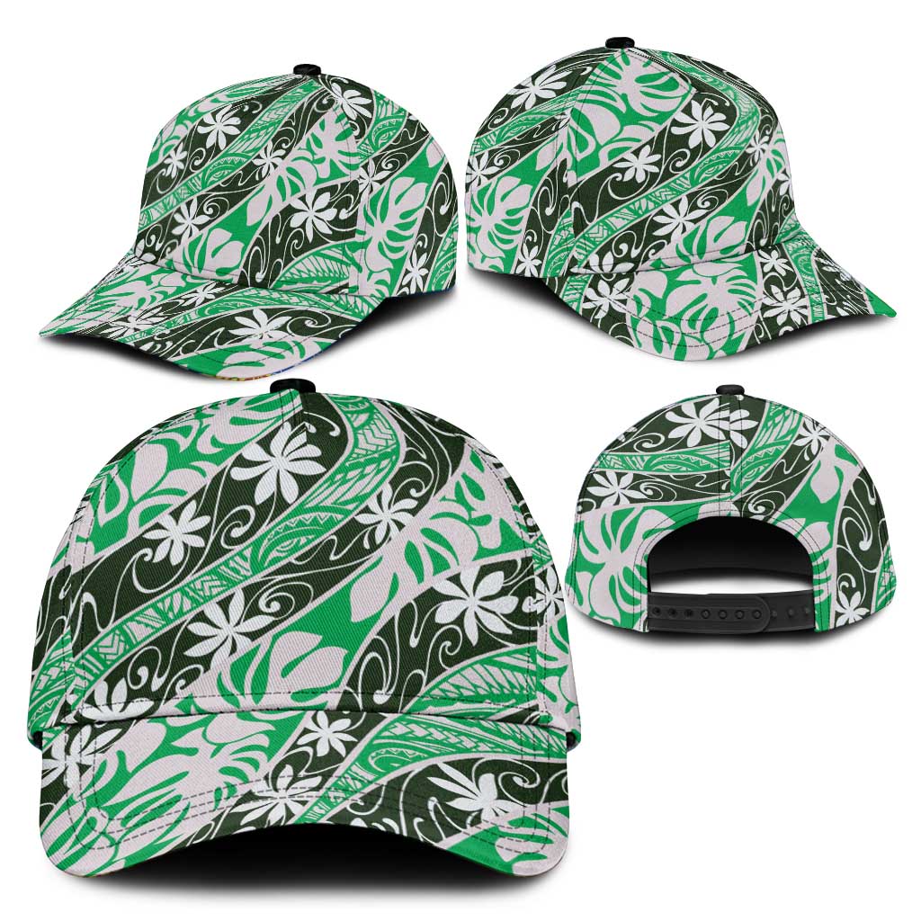 Matie Tahiti Tiare Monstera Classic Cap Polynesian Pattern Curve Style LT01 - Polynesian Pride