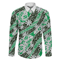 Matie Tahiti Tiare Monstera Family Matching Off Shoulder Maxi Dress and Hawaiian Shirt Polynesian Pattern Curve Style - Polynesian Pride
