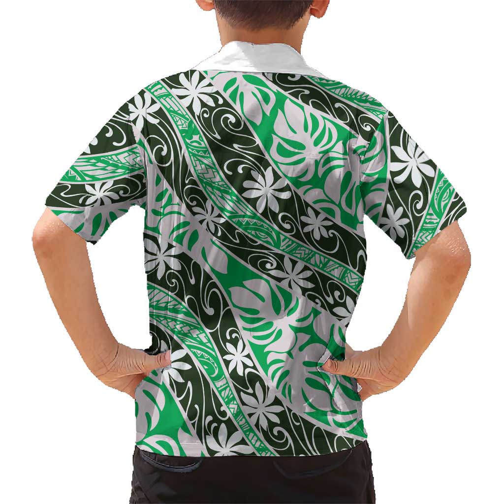 Matie Tahiti Tiare Monstera Family Matching Summer Maxi Dress and Hawaiian Shirt Polynesian Pattern Curve Style - Polynesian Pride