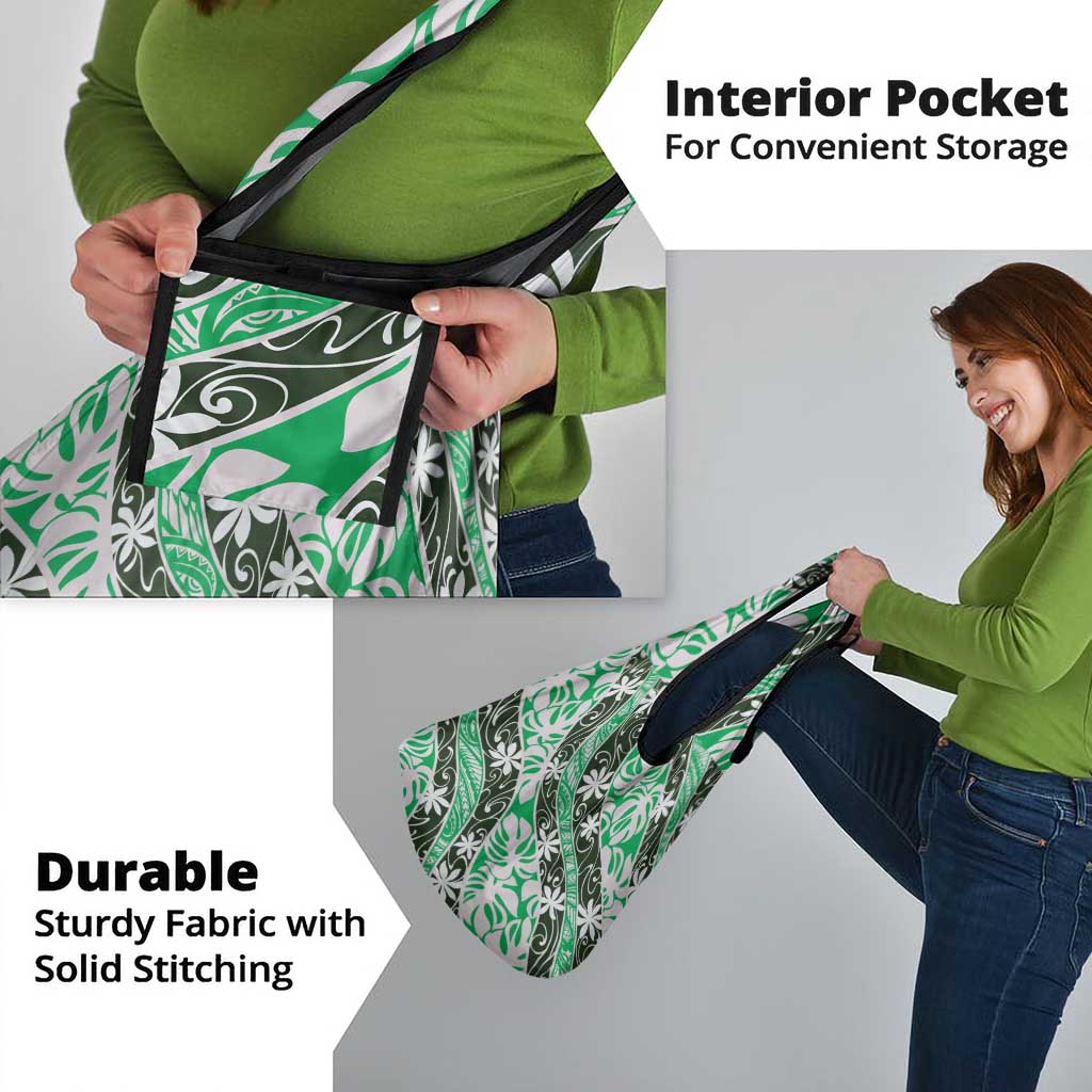 Matie Tahiti Tiare Monstera Grocery Bag Polynesian Pattern Curve Style LT01 - Polynesian Pride
