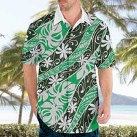 Matie Tahiti Tiare Monstera Hawaiian Shirt Polynesian Pattern Curve Style - Polynesian Pride