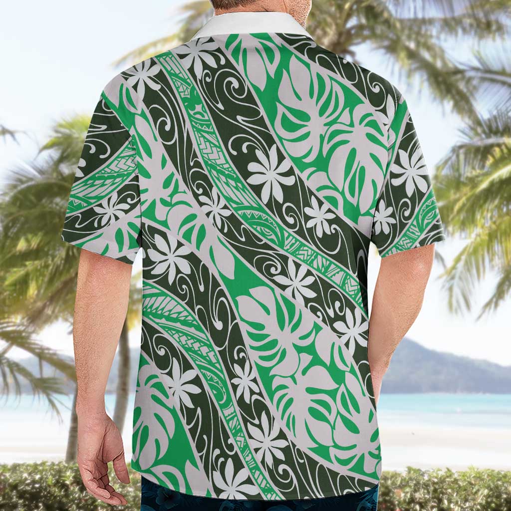 Matie Tahiti Tiare Monstera Hawaiian Shirt Polynesian Pattern Curve Style - Polynesian Pride