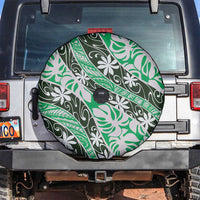 Matie Tahiti Tiare Monstera Spare Tire Cover Polynesian Pattern Curve Style LT01 Green - Polynesian Pride