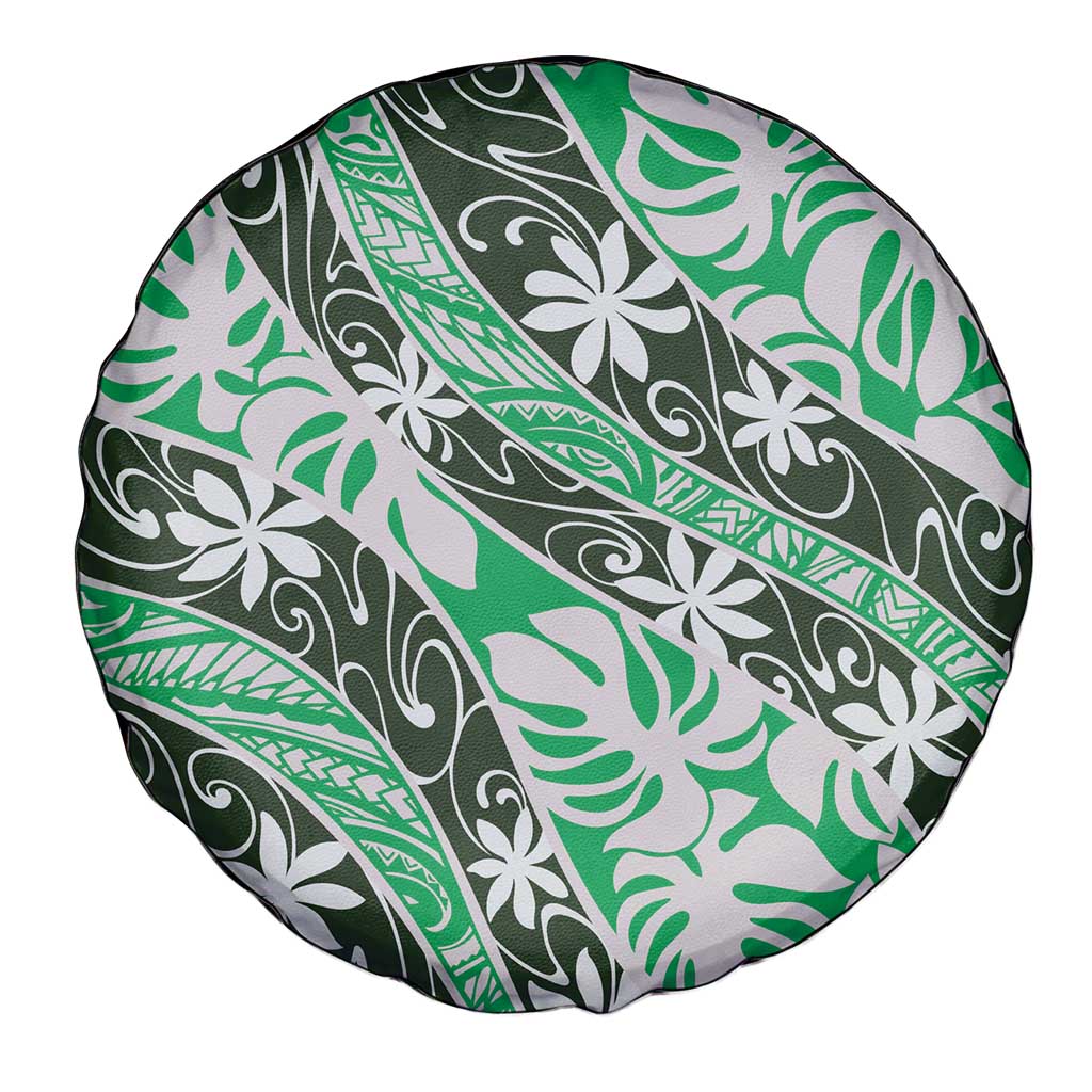 Matie Tahiti Tiare Monstera Spare Tire Cover Polynesian Pattern Curve Style LT01 - Polynesian Pride