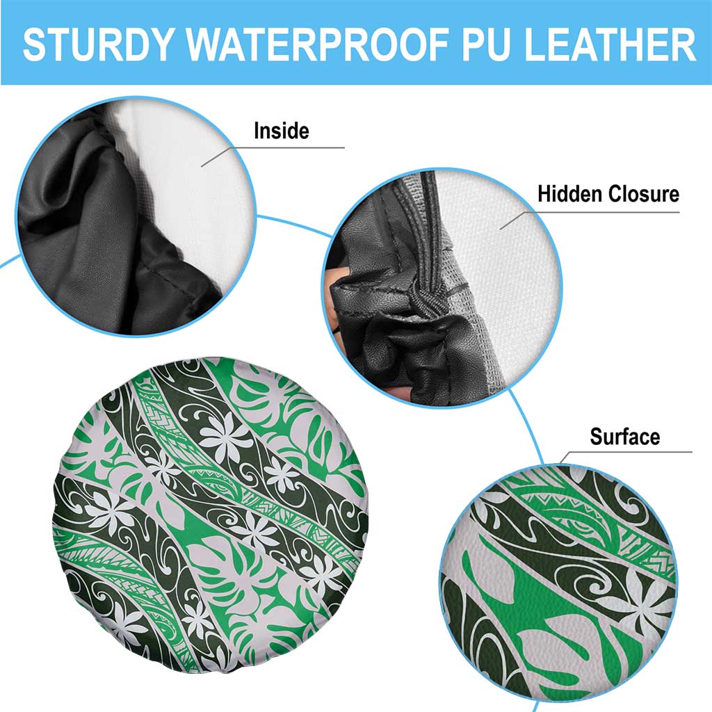 Matie Tahiti Tiare Monstera Spare Tire Cover Polynesian Pattern Curve Style LT01 - Polynesian Pride