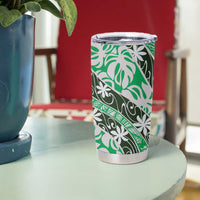 Matie Tahiti Tiare Monstera Tumbler Cup Polynesian Pattern Curve Style LT01 - Polynesian Pride