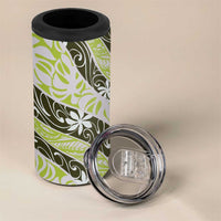 Olive Tahiti Tiare Monstera 4 in 1 Can Cooler Tumbler Polynesian Pattern Curve Style LT01 - Polynesian Pride