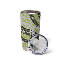 Olive Tahiti Tiare Monstera Tumbler Cup Polynesian Pattern Curve Style LT01 - Polynesian Pride