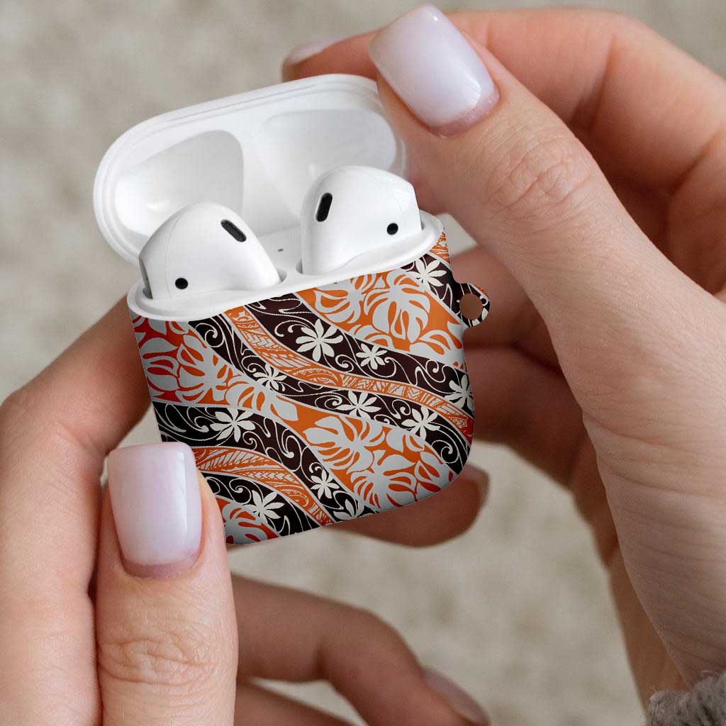 Puatou Tahiti Tiare Monstera AirPods Case Polynesian Pattern Curve Style - Polynesian Pride