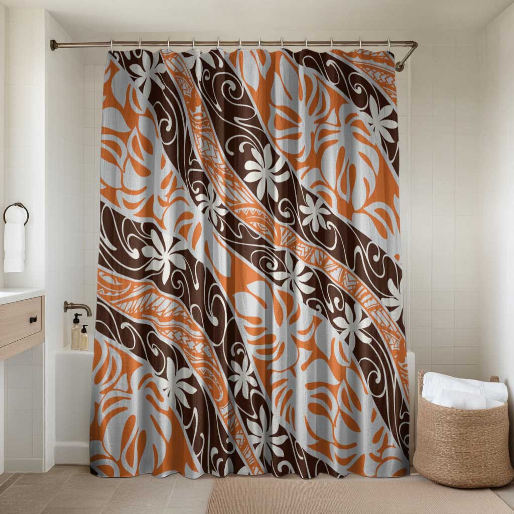 Puatou Tahiti Tiare Monstera Bathroom Set Polynesian Pattern Curve Style - Polynesian Pride