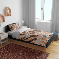 Puatou Tahiti Tiare Monstera Bedding Set Polynesian Pattern Curve Style - Polynesian Pride